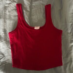 Full Tilt Vibrant Red Ribbed Top